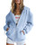 Trendy Queen Business Casual Outfitss for Women Hoodies 2023 Fall Fashion Zip up Oversized Sweatshirts Comfy Fleece Jackets Long Sleeve Teen Girls Casual Vintage Cute Y2K Clothing Sky Blue