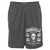 Ironville Heavy Iron Outlaw Skull Barbells Powerlifting Gym Shorts (3XL, Charcoal Gray with White Ink)
