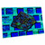 3dRose Blue and Aqua Layers in The Background with a 3D Cube... - Desk Pad Place Mats (dpd-181293-1)