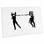 3dRose Silhouettes of Two People Hanging from Two Capital... - Desk Pad Place Mats (dpd-363567-1)