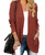 MEROKEETY Women's 2023 Fall Long Sleeve Open Front Cardigans Chunky Knit Draped Sweaters Outwear Rust M