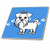 3dRose ct_10821_2 Cute White Maltese Blue with Paw Prints Ceramic Tile, 6-Inch