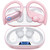 GNMN Bluetooth Headphones Wireless Earbuds 80hrs Playback IPX7 Waterproof Earphones Over-Ear Stereo Bass Headset with Earhooks Microphone LED Battery Display for Sports/Workout/Gym Rose Gold
