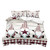 LUVIVIHOME 3PCS Cute Gnome Duvet Cover Full Bedding, White Bedding, Country Farmhouse Bedding, Christmas Duvet Cover, Rustic Barn Star Red Buffalo Plaid Comforter Bedspread Quilt Cover, 2 Pillow Shams