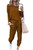 PRETTYGARDEN Women's 2023 Fall Two Piece Outfit Long Sleeve Crewneck Pullover Tops And Long Pants Tracksuit (Light Brown,2X-Large)