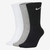 Nike Unisex Everyday Lightweight Crew Training Socks (3 Pair) (Multi-Color, XL)
