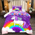 Unicorn Twin Comforter Set for Girls Twin Girls Bedding Set Cute Rainbow Unicorn Comforter Set for Kids Cartoon Girls Bedding Sets Twin Unicorn Print Bedding Sets, Purple, 1 Comforter+1 Pillowcase