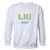 W Republic LIU Long Island University Post Pioneers Mom Fleece Crewneck Pullover Sweatshirt White Medium