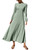 Rooscier Women's Ruffle Long Sleeve Empire Waist A Line Swing Flowy Long Maxi Dress Green Medium