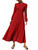 Rooscier Women's Ruffle Long Sleeve Empire Waist A Line Swing Flowy Long Maxi Dress Red X-Large