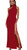 Zalalus Formal Wedding Guest Dress for Women 2023 Summer Halter Neck One Shoulder Cutout Mermaid Slit Cocktail Party Evening Maxi Dresses (Small, Red)