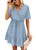 KIRUNDO Women's Summer Dress Short Sleeve Ruffle Floral Print Sexy V Neck High Waist Short Flowy Mini Dress with Belt KIRUNDO Women's Summer Dress Short Sleeve Ruffle Floral Print Sexy V Neck High Waist Short Flowy Mini Dress with Belt