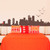 Simple Shapes City Skyline Decal (Chestnut Brown)