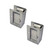 QCAA Premium Quality Solid Brass Rectangular Pocket Sliding Door Pull, Passage Function, 3-1/4''X2-1/4'', Satin Nickel, 2 Pack, Made in Taiwan