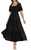 PRETTYGARDEN Women's 2023 Summer Square Neck Short Puff Sleeve Smocked Maxi Dress Ruffle Flowy Casual Long Dresses (Black,X-Large)