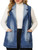 Agnes Orinda Plus Size Denim Vests for Women Sleeveless Lapel Casual Chambray Jackets Vest 2023 4X Sky Blue