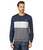 PUMA GOLF Men's CLOUDSPUN Colorblock Crewneck, Navy Blazer Heather-Quiet Shade Heather, XL