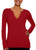 Beyond Yoga Organic Pima Henley,Ruby,X-Small
