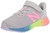 New Balance Girls Fresh Foam Arishi V4 Hook and Loop Running Shoe, Light Aluminum/Cyber Lilac/Neon Pink, 1 Little Kid