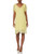 M Made in Italy Women's Simple Elegant Short Sleeve Shift Dress, Yellow, Large