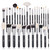 BEILI Makeup Brushes 30pcs Professional Makeup Brush Set Premium Goat Synthetic Kabuki Foundation Blending Brush Face Powder Blush Concealers Eye Shadows Make Up Brushes Set(Black)