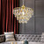 Modern Crystal Chandelier Light Fixtures, Mini Crystal Chandelier Ceiling Light Small, Raindrop Pendant Lighting, Gold Ceiling Lamp Hanging Lights for Bedroom Bathroom Closet Hallway Kitchen Island