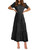 BTFBM Women Casual Short Sleeve Crew Neck Summer Dress Bohemian Floral Printed Flowy Maxi Dresses Tiered Cocktail Dress?Black, Medium