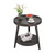 ZHANYUN 2-Tier Round Side Table, Mid Century Modern Small end Table with Storage,Metal Legs & Eco-Friendly MDF Wood,Ideal for Living Room, Bedroom, Outdoor Spaces, and as A Bedside Table(Black)