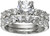 Amazon Collection Platinum-Plated Sterling Silver Infinite Elements Cubic Zirconia Round Cut Ring Set, Size 6