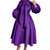 AOMEI Women's Purple Bowtie Neck Lantern Sleeve High Waist A-Line Long Dress(S,Small)