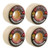 Spitfire Formula 4 Conical Full White / Red Skateboard Wheels - 52mm 101d (Set of 4)
