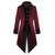 Apocrypha Mens Medieval Steampunk Tailcoat Victorian Gothic Jacket Frock Coat (Red, Small)