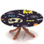 Yaofuren Halloween Round Table Cover Elastic Edge,for 69" to 74" Round Tables,Cartoon Holiday Background Pattern,Can Wipe Indoor/Outdoor Dining Table coverr Festival Holiday Celebrate Party,Multi