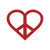 Heart Peace Sign Sticker Vinyl Decal Notebook Car Window Laptop 5" x 4.25" (Red)