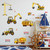 Construction Vehicles Wall Decals, Trucks Excavator Tractor Wall Stickers, Removable DIY Wall Decor for Kids Room Boys Room Playroom Bedroom Wall Decor