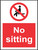 INDIGOS UG - Sticker - Safety - Warning - No Sitting Sign - Self Adhesive Sticker 200mm x 150mm - Decal for Office, Company, School, Hotel