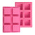 2 Pieces Silicone Square Candy Making Mould Brownie Pan Cake Chocolate 6 Cavities Soap DIY Molds Ice Cube Tray