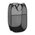 Larpur Popup Mesh Laundry Basket, Collapsible and Portable Clothes Washing Laundry Hamper with Reinforced Carry Handle (Black)
