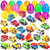 Lumiparty 24PACK Easter Eggs PreFilled with Pull Back Cars for 3-6 Year Old Boys, Pull Back Construction Vehicle and City Cars for Easter Basket Stuffers, Easter Egg Fillers, Easter Eggs Hunt.