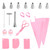 Guowall Piping Tips and Bags Set, with Reusable Pastry Bags and Tips, Standard Converters, Comb Scrapers, Silicone Rings, Cake Decorating Tools for cookie and cupcakes 20pcs Baking Supplies-Pink