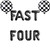 Vetwo Fast Four Balloons Black Racing Car 4th Birthday Party Banner Black and White Grid Balloon Checkered Flags/Racing Car/Race Car Themed Happy 4th Birthday Party Supplies Decorations