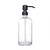 17 oz soap Dispenser, Glass Clear 304 Rust-Proof Black Stainless Steel Pump Refillable Liquid Hand soap Dispenser for Bathroom, Kitchen, Dish soap, Lotion (with Label)