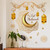 Ramadan Wall Decor Stickers, Islamic Muslim Wall Stickers Eid Mubarak Ramadan Decor Lantern Moon Star Flower Window Decal Ramadan Decorations for Home Living Room Bedroom Decorations Wallpaper