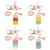 4 Pcs Colorful Alloy Keychain Adorable Macaroon Eiffel Tower Key Ring Bag Purse Pendant Keychain Car Charm, Decoration Gift for Girls Women ( Pink Series )