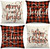 MODOVOS Believe Joyful Christmas Pillow Covers 18x18 Set of 4 Farmhouse Christmas Decorations Merry Christmas Winter Holiday Decor Buffalo Plaid Throw Cushion Case for Home Sofa Couch