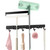 Mop and Broom Holder Wall Mount, broom and mop organizer wall hanging, Stainless Steel Broom Hanger, Heavy Duty Mop Holder for Home, Kitchen, Laundry Room, Garage (3 Racks 4 hooks, black)