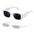 MASDUN Y2k Sunglasses Women and Men Square Trendy Show shades Retro fashion vogue UV Protection sunglasses (White)