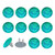 Electrical Outlet Covers 12 Pack, Plastic Plugs Covers Socket Protector Safety Caps - Turquoise Mermaid Scales Pattern
