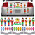 Whaline 35Pcs Christmas Nutcracker Reflective Car Magnet Set Include Colorful Bulb Light Magnets with Black Lines and Letter Merry Xmas Fridge Garage Magnet Decal for Mailbox Metal Door Cabinet