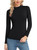 Women's Basic Long Sleeve Thermal Top Lightweight Mock Neck Shirts Slim Fit Layer Soft Top Black Medium